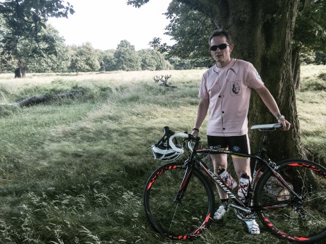 Training in #pinkforpapa with Bambi in Richmond Park